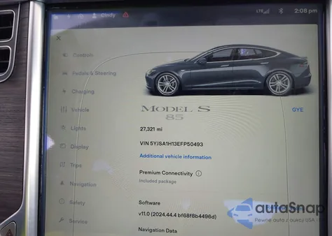 2014 Tesla Model S P85 from USA, damaged, VIN 5YJSA1H13EFP50493